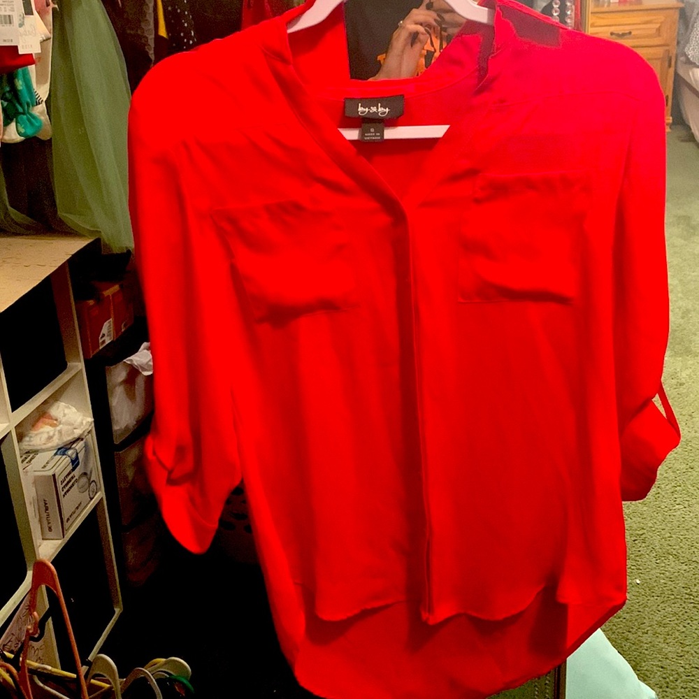 Red botton down dress shirt